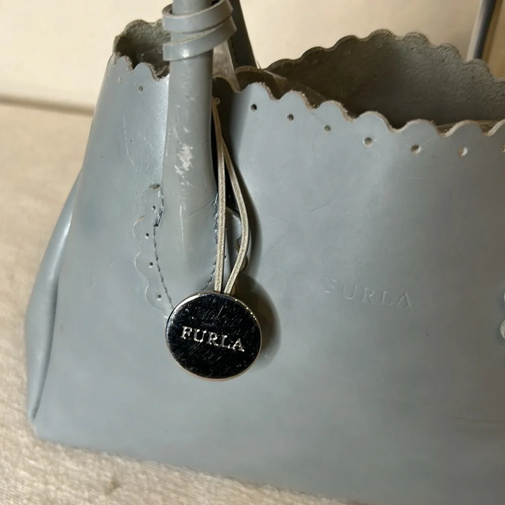 FURLA Top Handle Bag Leather with Silvertone Hardware